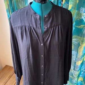 Loft black button down blouse
